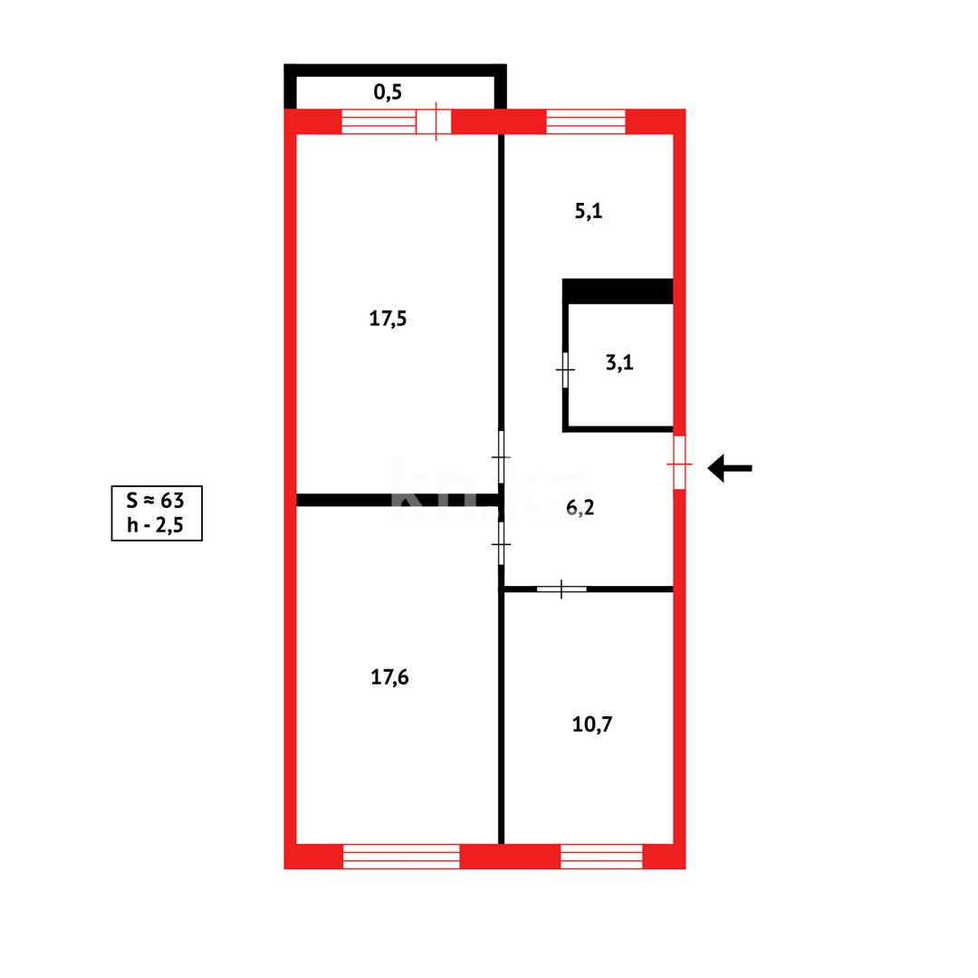 Продажа 3-комнатной квартиры, 62 м² в Темиртау - фото 14