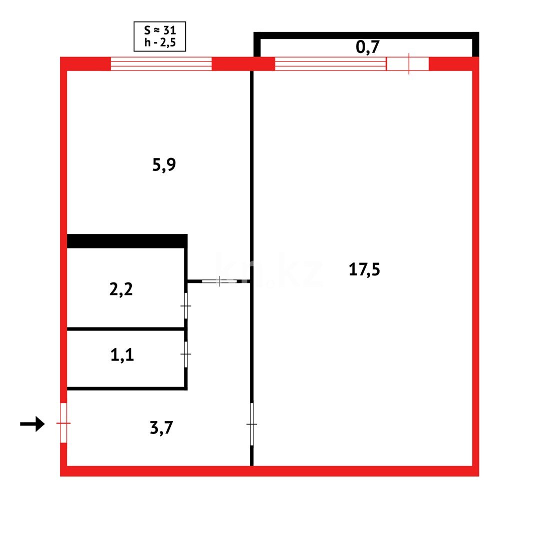 Продажа 1-комнатной квартиры, 30 м² в Караганде - фото 9