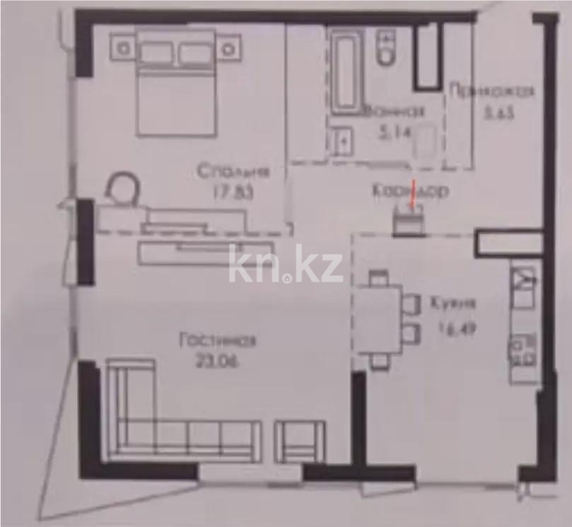 Продажа 2-комнатной квартиры, 74.49 м², пр. Туран, дом  37/2 стр в Астане