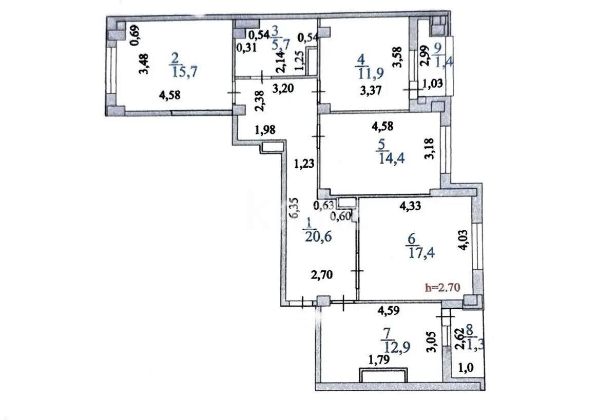 Продажа 4-комнатной квартиры, 101.5 м² в Астане - фото 12