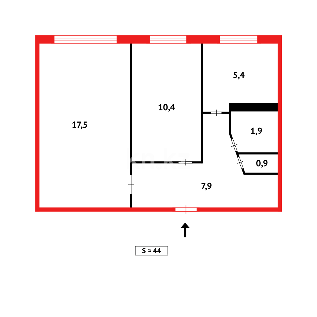 Продажа 2-комнатной квартиры, 42 м² в Темиртау - фото 12