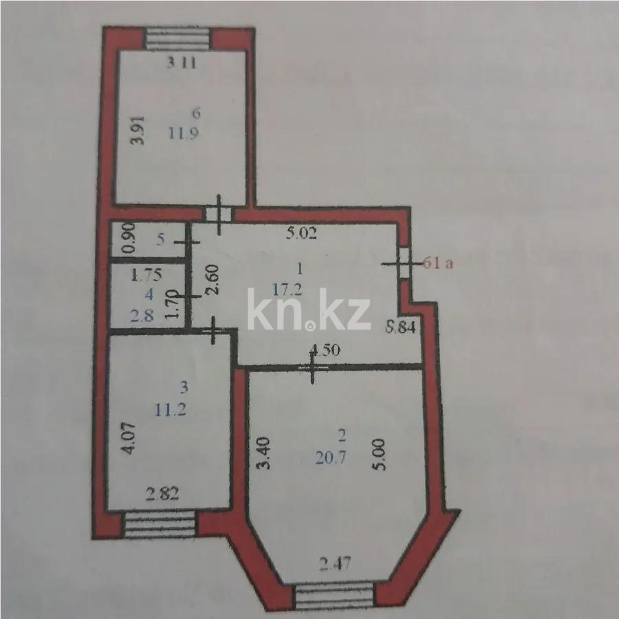 Продажа 2-комнатной квартиры, 65.3 м² в Астане