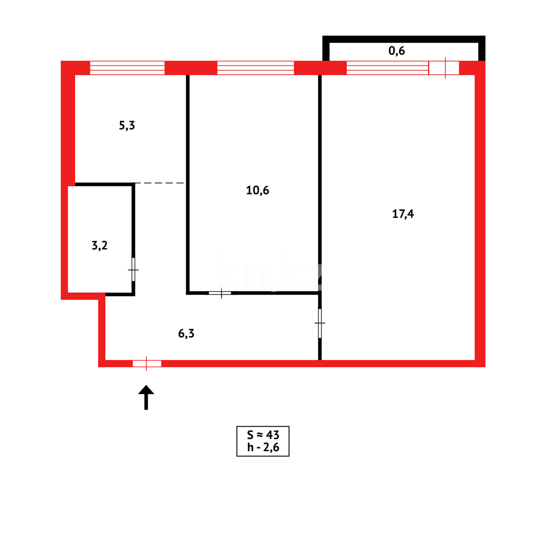 Продажа 2-комнатной квартиры, 43 м² в Караганде - фото 9