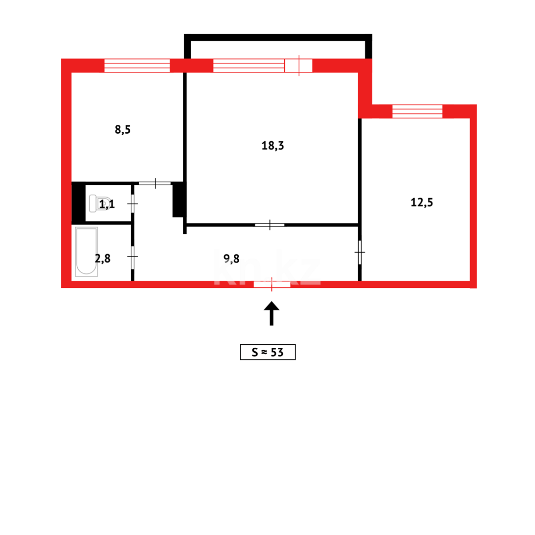 Продажа 2-комнатной квартиры, 53 м² в Караганде - фото 12
