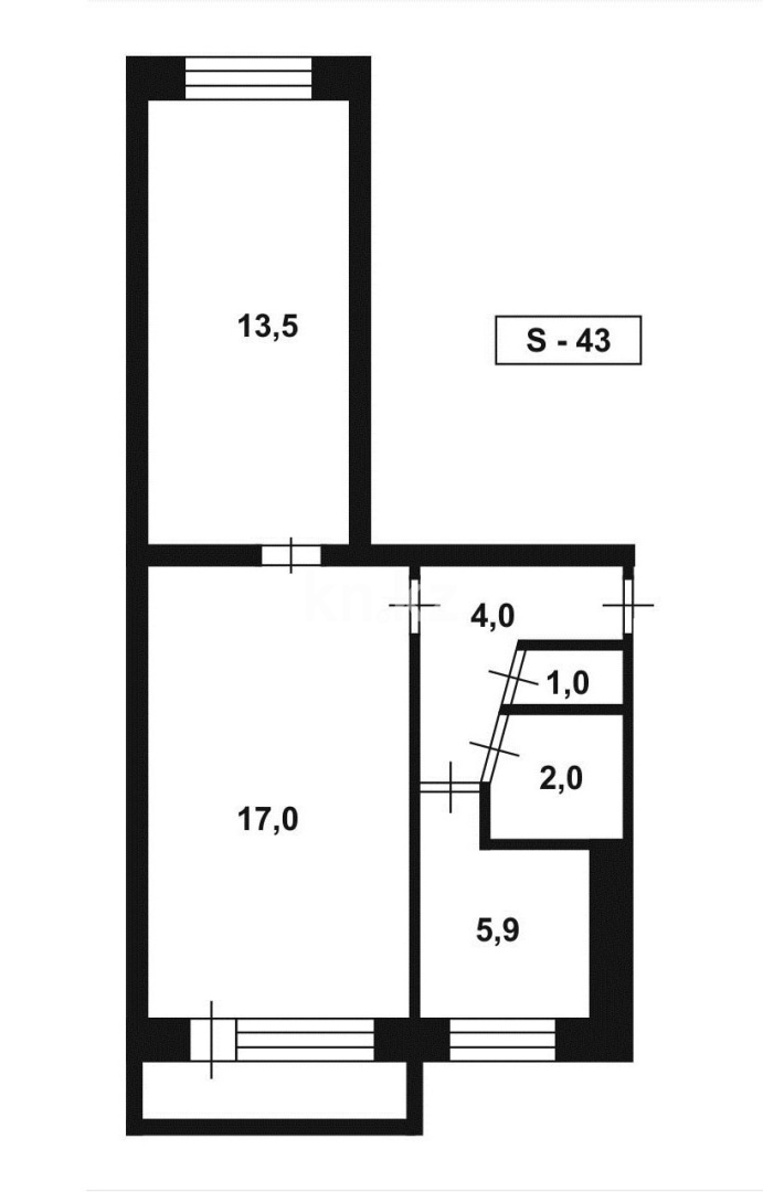 Продажа 2-комнатной квартиры, 44 м² в Караганде - фото 11