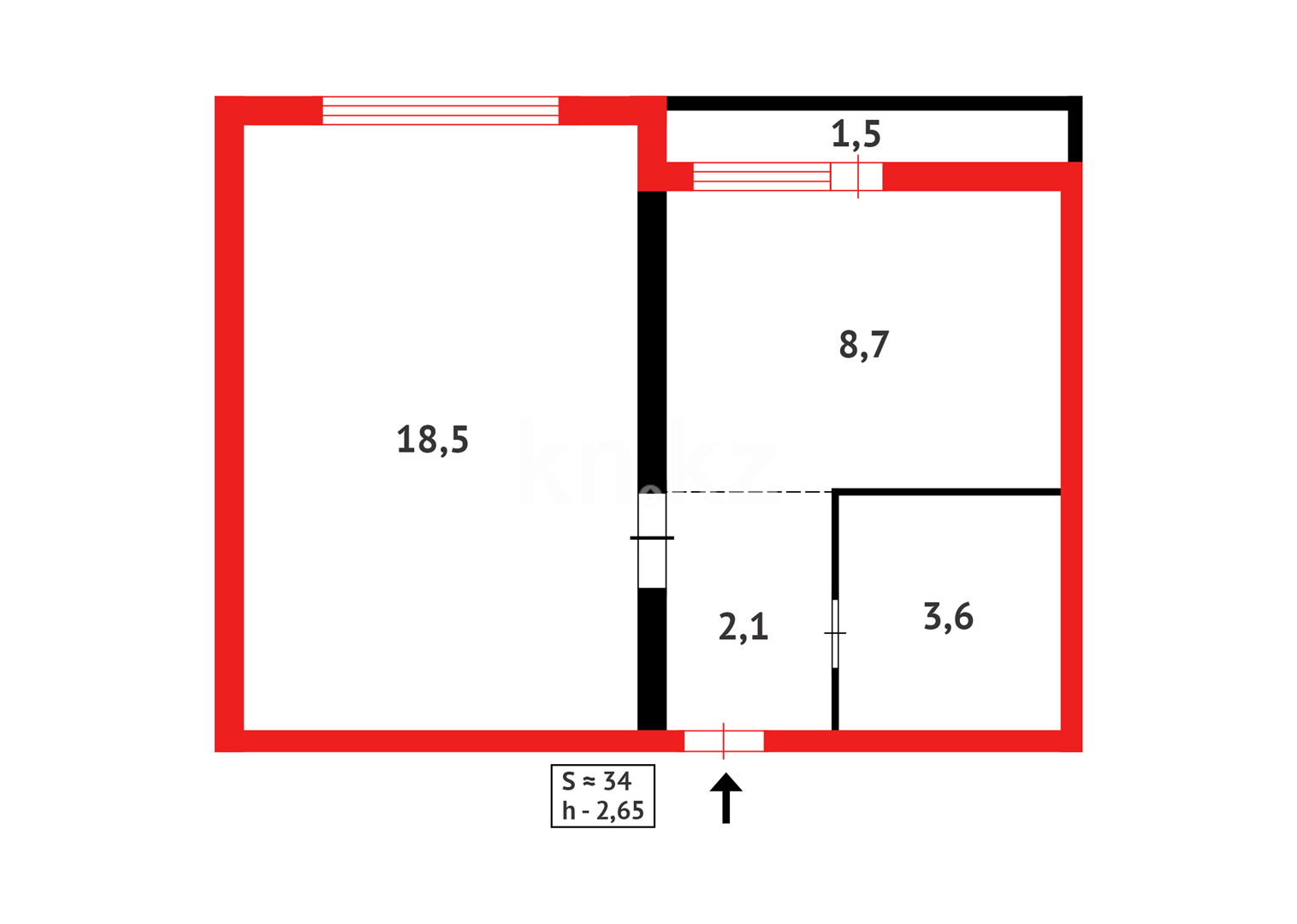Продажа 1-комнатной квартиры, 34.36 м², ул. Бектурова в Астане - фото 7