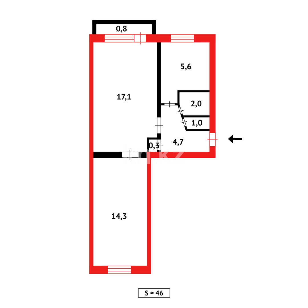Продажа 2-комнатной квартиры, 47 м² в Сарани - фото 11
