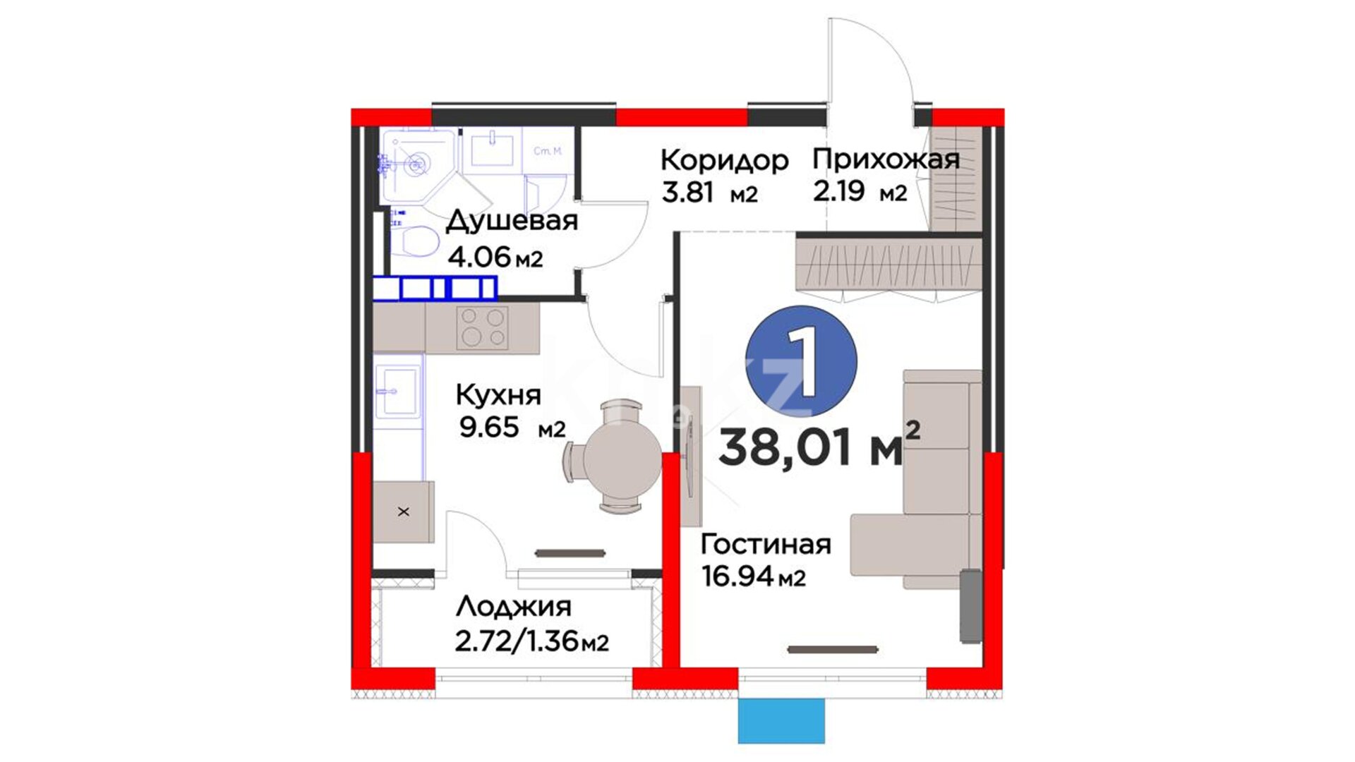 ЖК Dream city. Art, 1-комнатная, цена 45 159 402 ₸, 1 188 093 ₸&nbsp;/&nbsp;м²