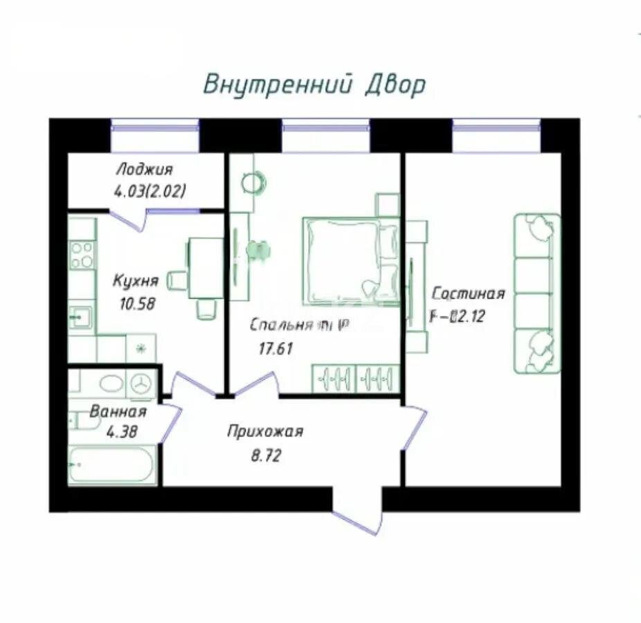 Продажа 2-комнатной квартиры, 65.43 м² в Астане - фото 5