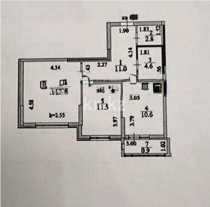 Продажа 2-комнатной квартиры, 60.4 м² в Астане - фото 5