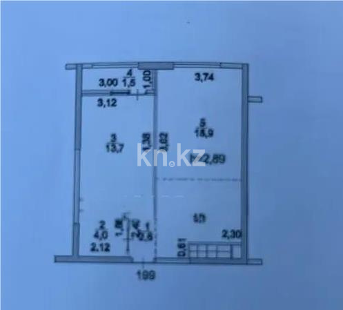 Продажа 1-комнатной квартиры, 50.4 м² в Алматы
