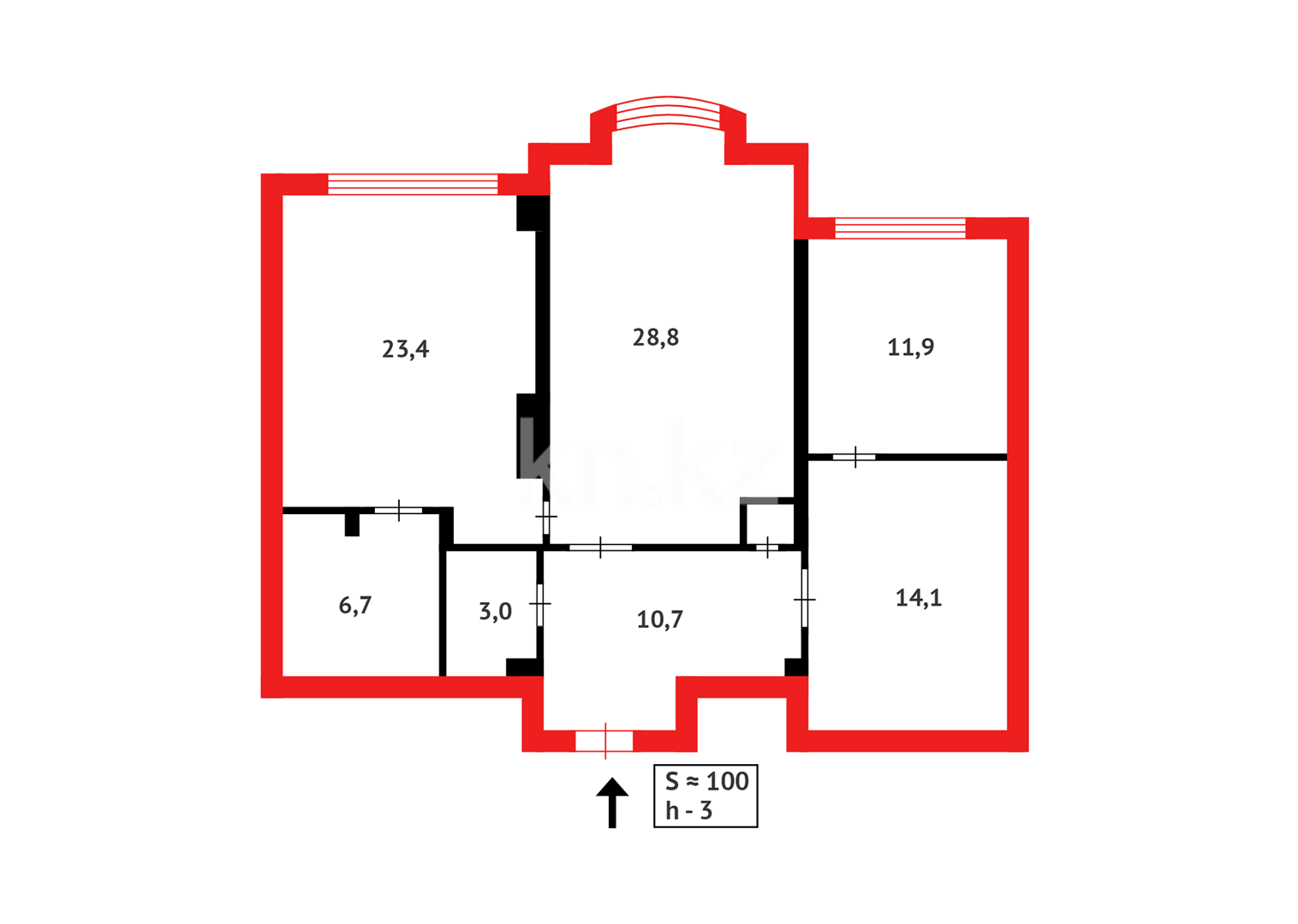 Продажа 3-комнатной квартиры, 100 м², ул. Габдуллина в Астане - фото 25