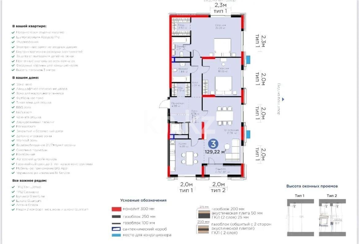 Продажа 3-комнатной квартиры, 130 м² в Астане - фото 3