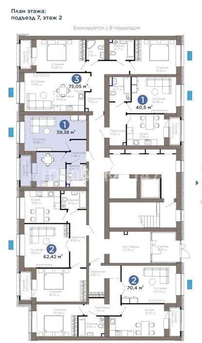 Продажа 1-комнатной квартиры, 40 м², ул. Рыскулова, дом  18/5 в Астане