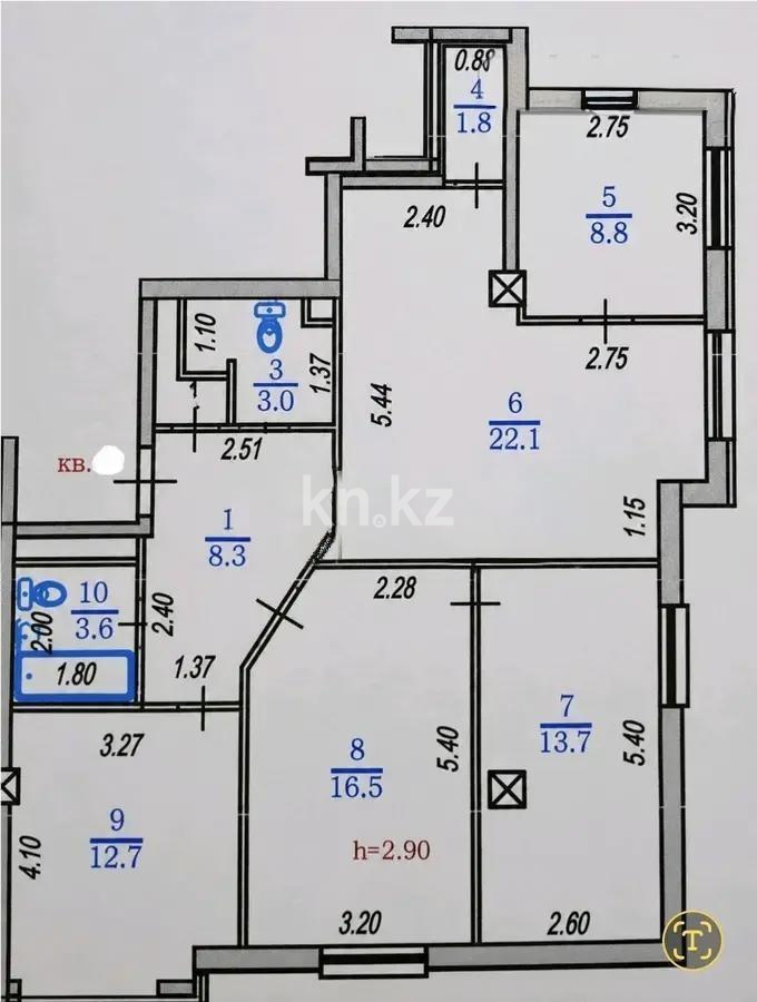 Продажа 4-комнатной квартиры, 92 м² в Алматы