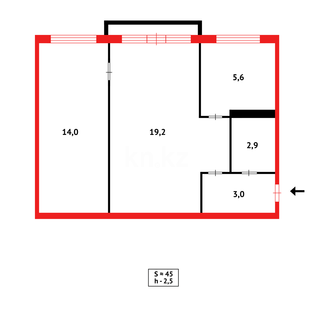 Продажа 2-комнатной квартиры, 46 м², пр. Н. Абдирова в Караганде - фото 22