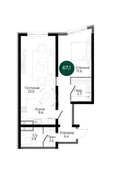 Продажа 2-комнатной квартиры, 67 м², ул. Навои, дом  9/1 в Алматы