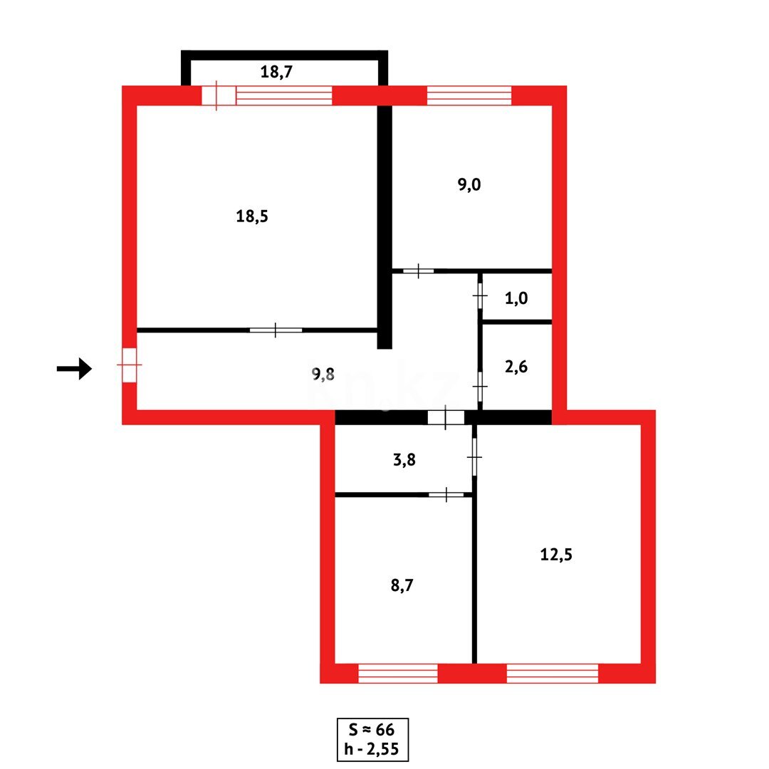 Продажа 3-комнатной квартиры, 66 м² в Абае - фото 9