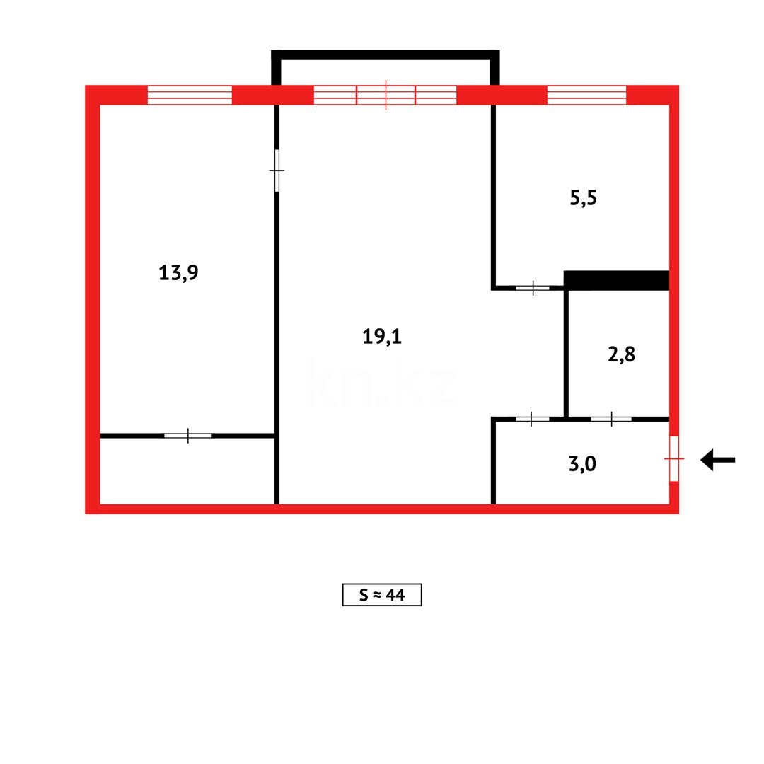 Продажа 2-комнатной квартиры, 45 м² в Темиртау - фото 8