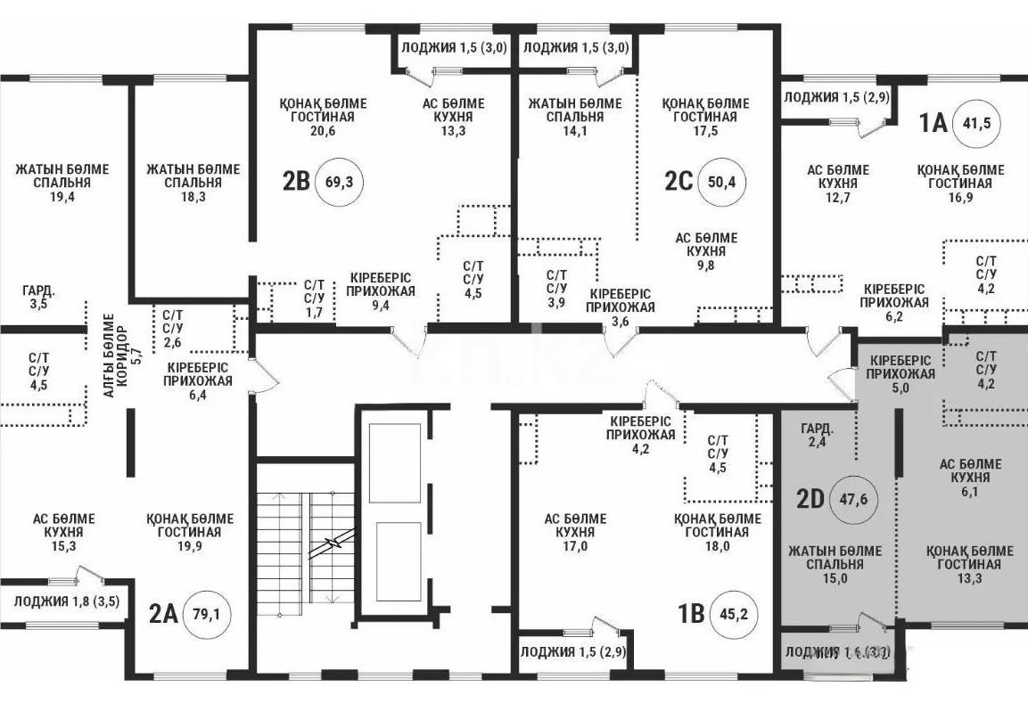 Продажа 2-комнатной квартиры, 47.6 м² в Алматы