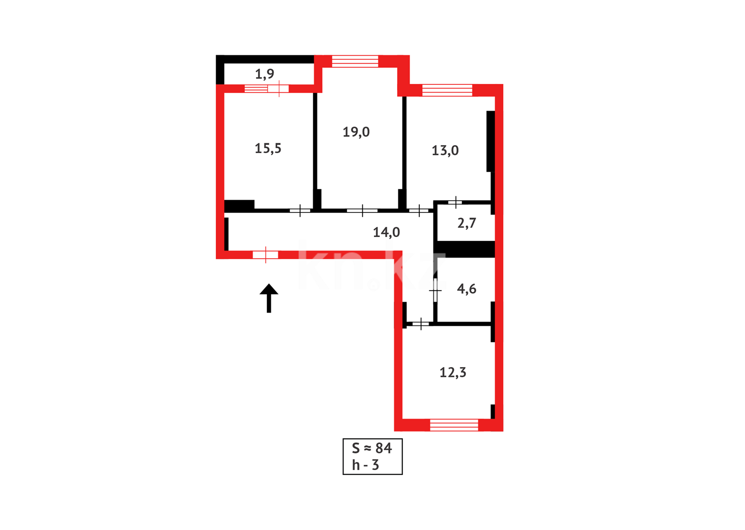 Продажа 3-комнатной квартиры, 84 м², ул. Бектурова в Астане - фото 22