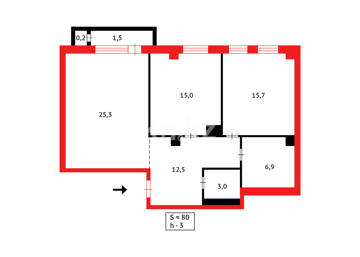 Продажа 2-комнатной квартиры, 80 м² в Астане - фото 12