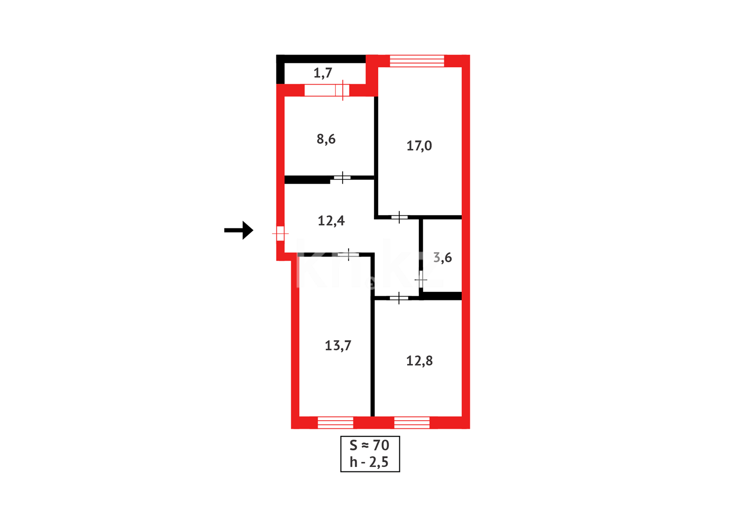 Продажа 3-комнатной квартиры, 70 м² в Темиртау - фото 12