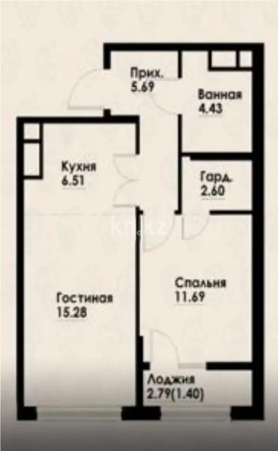 Продажа 2-комнатной квартиры, 47.6 м², ул. Макатаева, дом  129/1 в Алматы