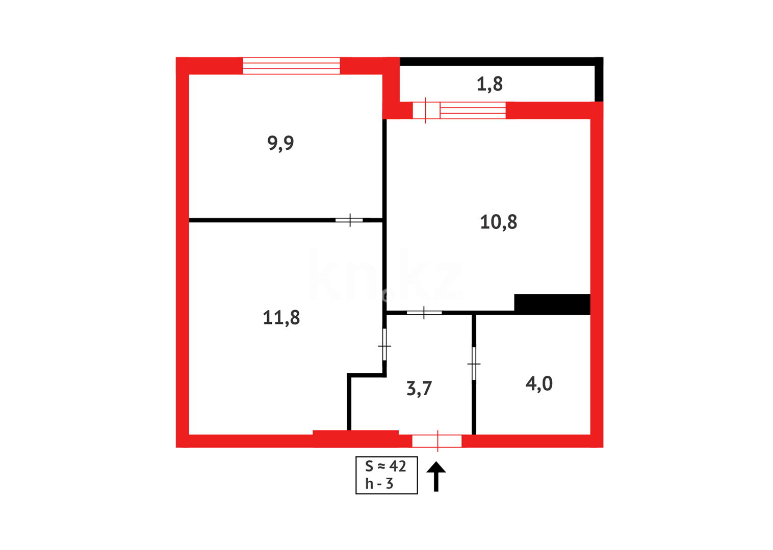 Продажа 2-комнатной квартиры, 42 м², ул. Е-36 в Астане - фото 10