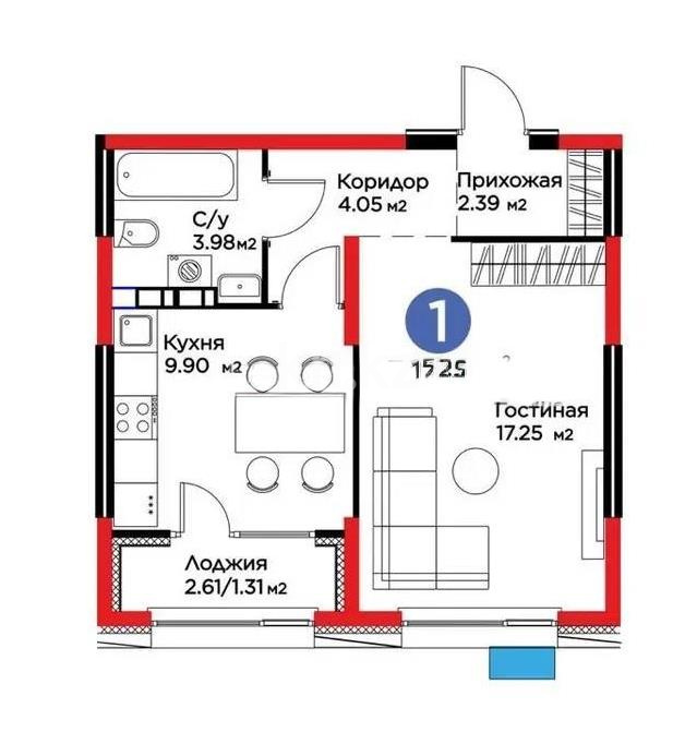 Продажа 1-комнатной квартиры, 38.9 м² в Алматы