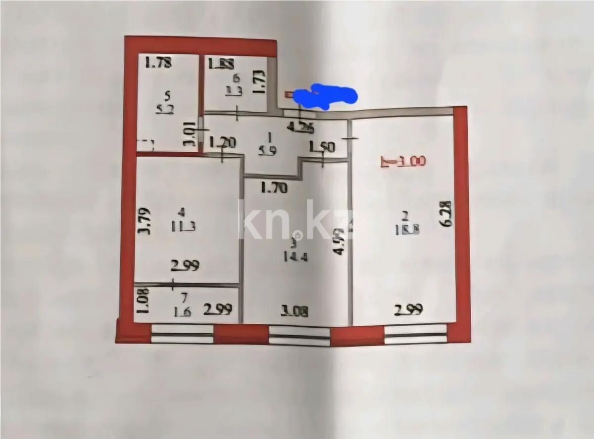 Продажа 2-комнатной квартиры, 60.5 м² в Астане