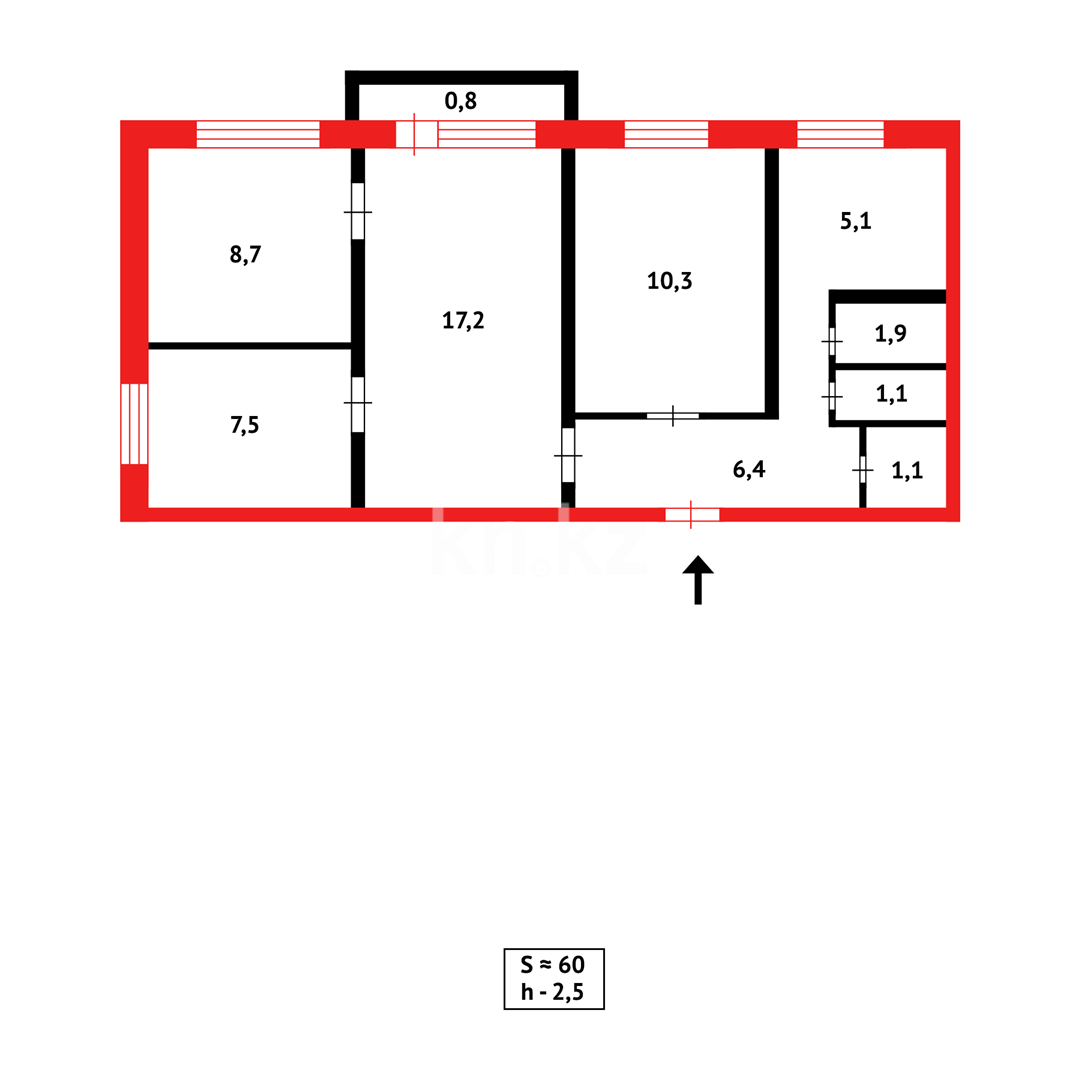Продажа 4-комнатной квартиры, 60 м², 1А мкр. в Сарани - фото 14