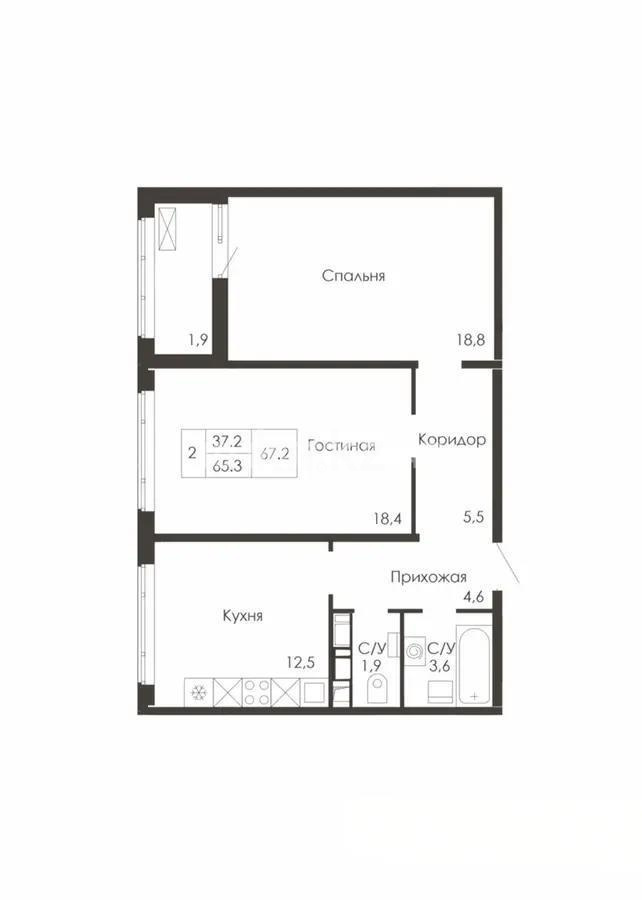 Продажа 2-комнатной квартиры, 67.2 м², ул. Нажимеденова, дом  3/4 в Астане