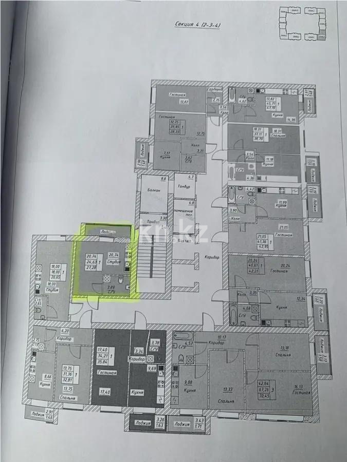 Продажа 1-комнатной квартиры, 27 м², ул. Тынышбайулы, дом  6 стр в Астане - фото 3