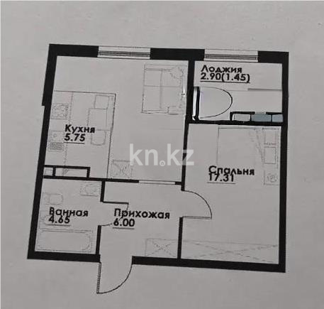 Продажа 2-комнатной квартиры, 48.66 м² в Алматы