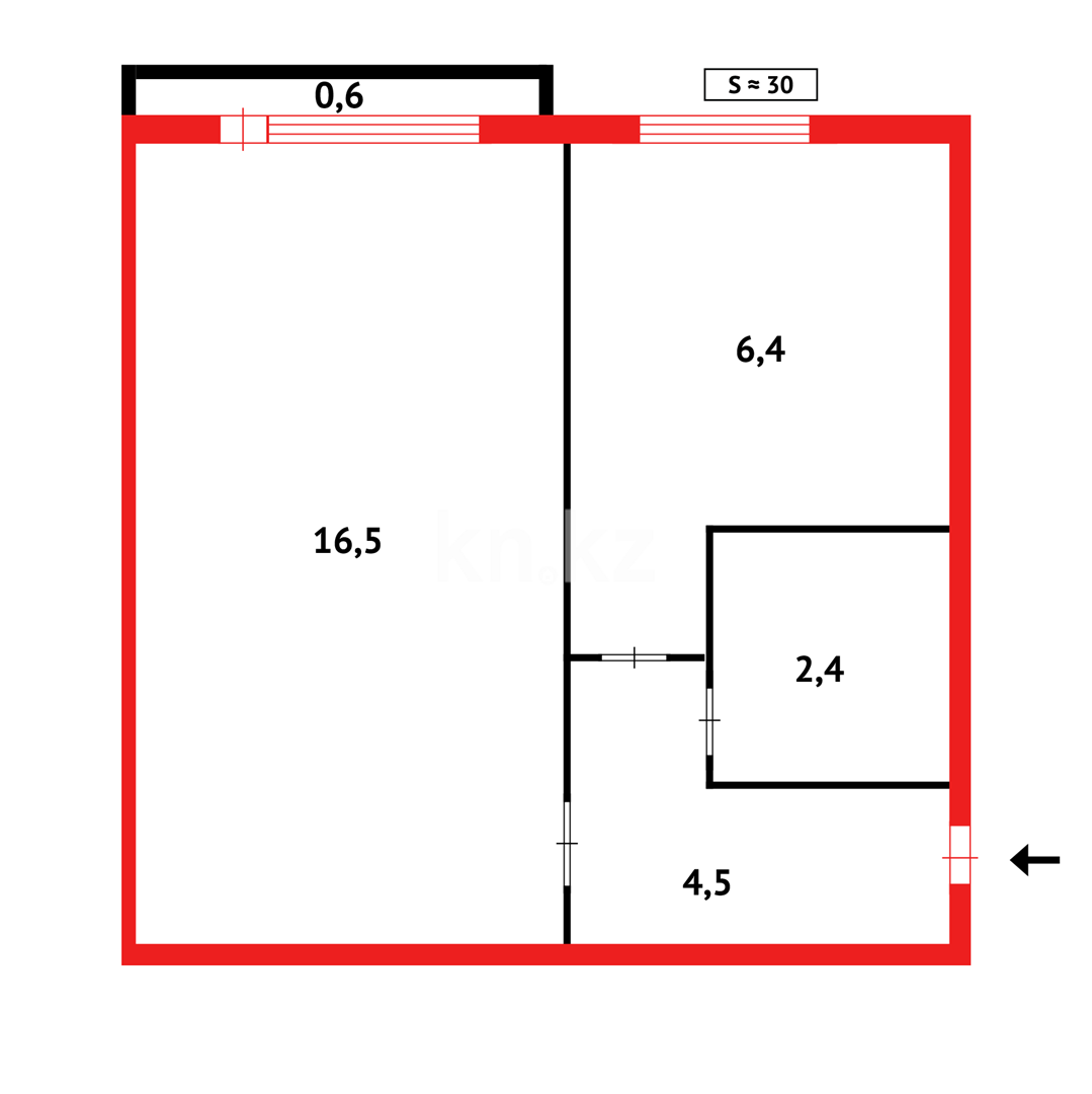 Продажа 1-комнатной квартиры, 33 м² в Караганде