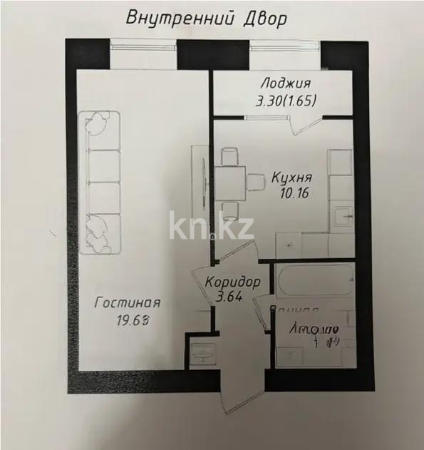 Продажа 1-комнатной квартиры, 40 м² в Астане