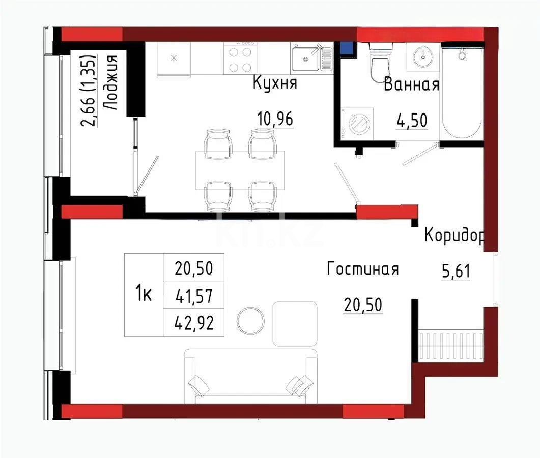 Продажа 1-комнатной квартиры, 43 м², пр. Улы Дала, дом  28 стр в Астане