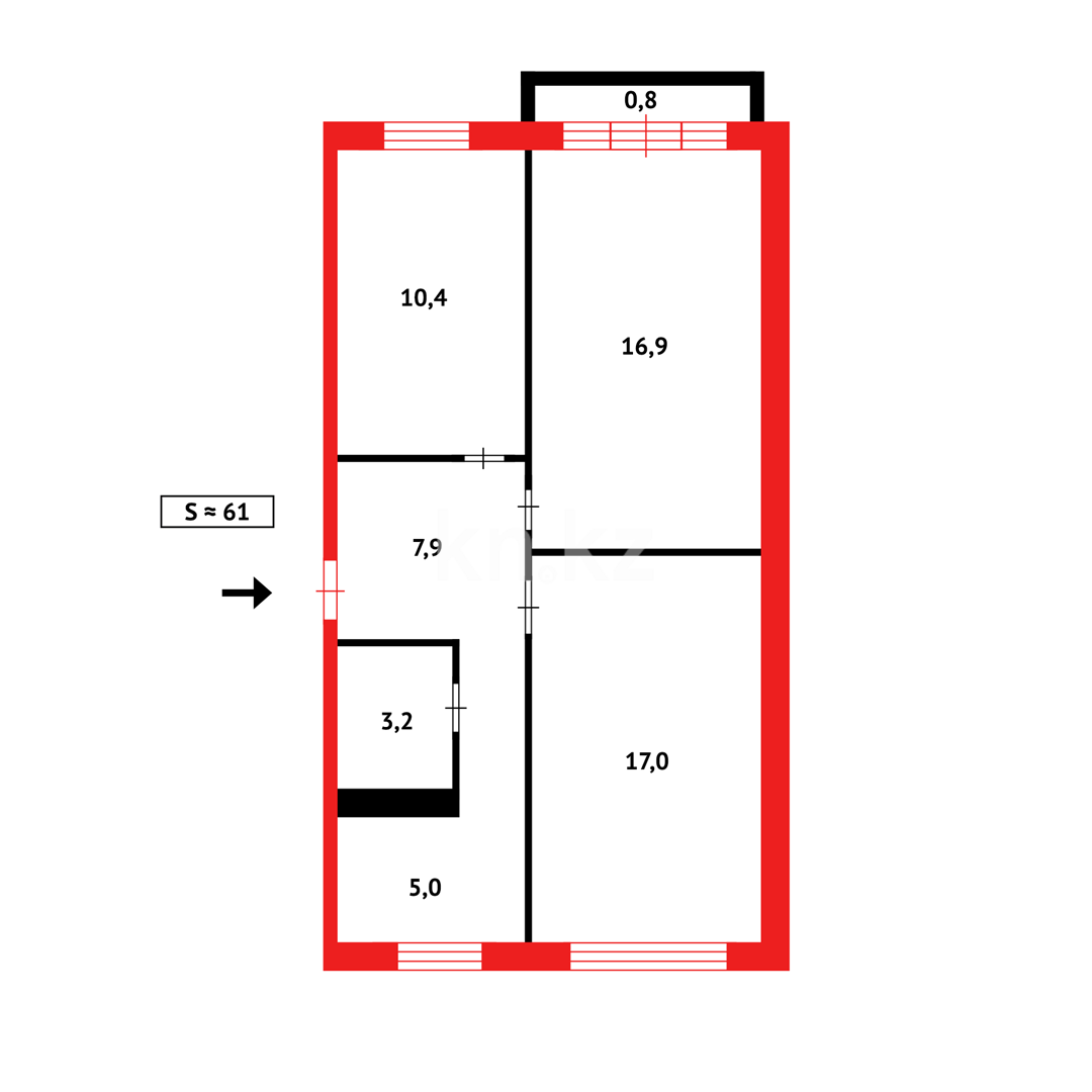 Продажа 3-комнатной квартиры, 62 м² в Темиртау - фото 11