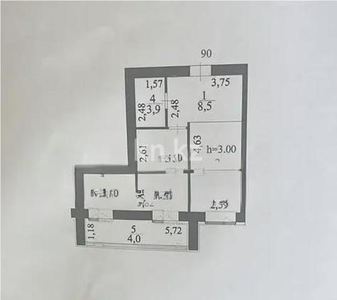 Продажа 2-комнатной квартиры, 44.8 м² в Астане