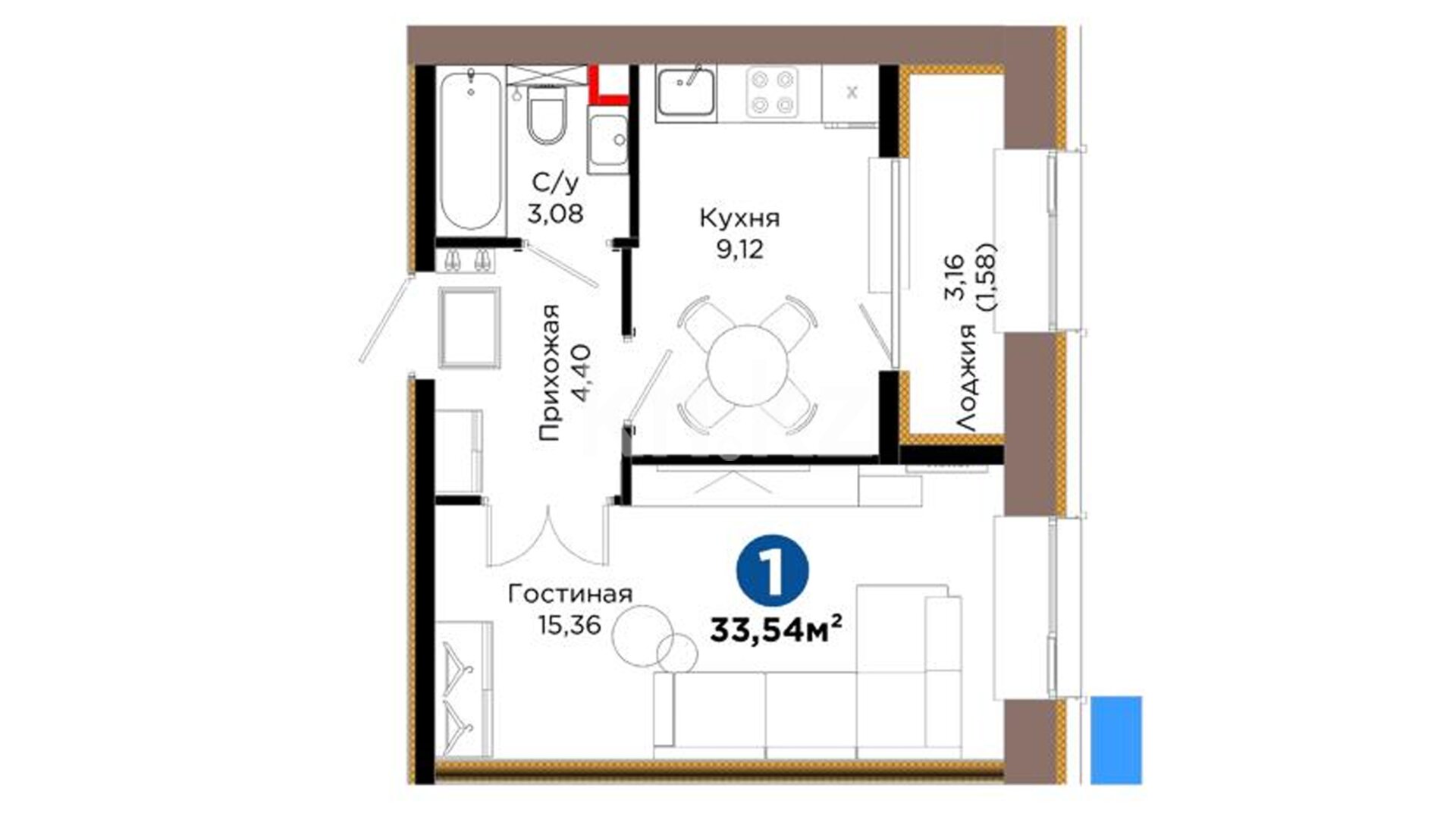 ЖК Arna Urpaq, 1-комнатная, цена 20 954 115 ₸, 624 750 ₸&nbsp;/&nbsp;м²