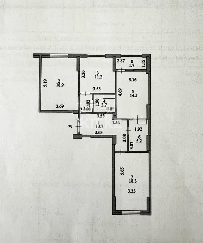Продажа 3-комнатной квартиры, 87.2 м² в Астане