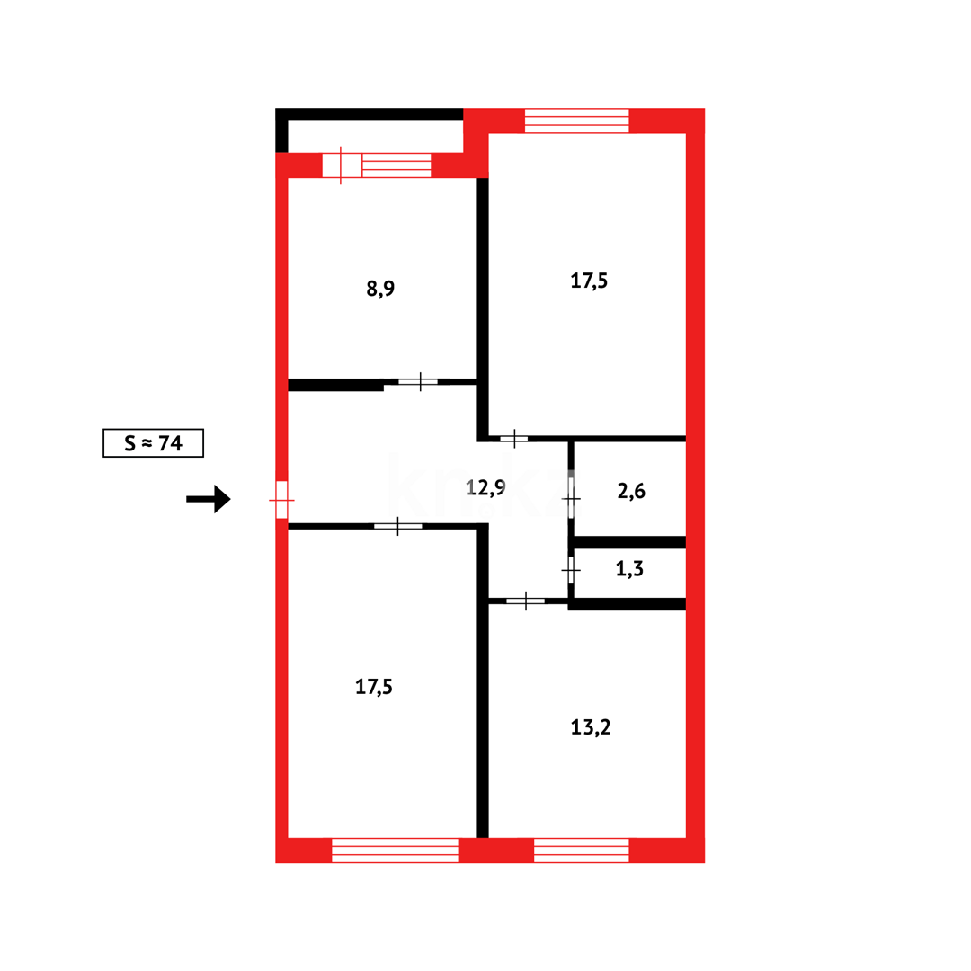 Продажа 3-комнатной квартиры, 73 м², мкр. 8-й мкр. в Темиртау - фото 11