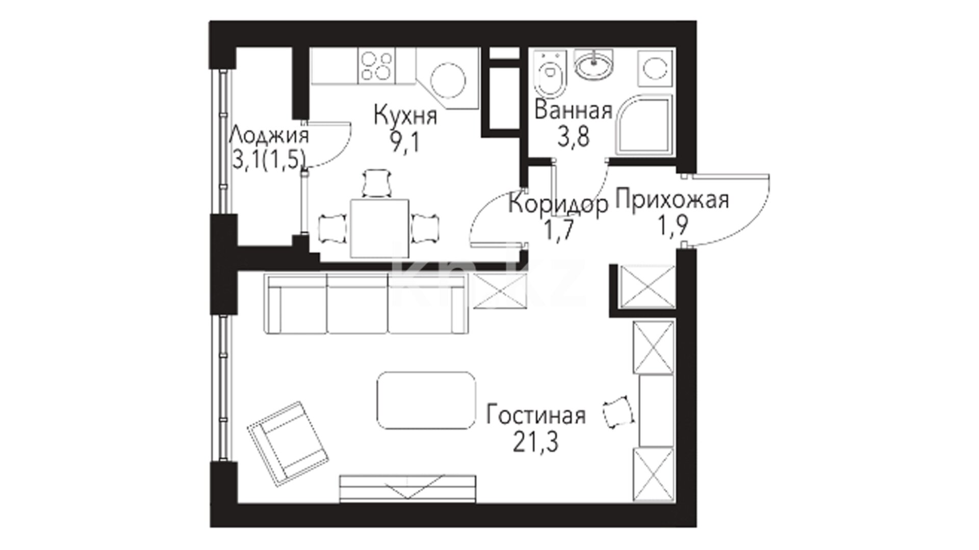 ЖК Olympic Park, 1-комнатная, цена 34 936 000 ₸, 880 000 ₸&nbsp;/&nbsp;м²