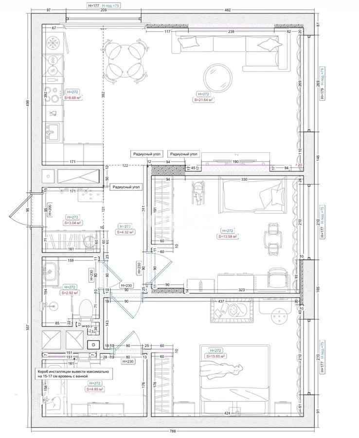 Продажа 3-комнатной квартиры, 72 м² в Астане - фото 7
