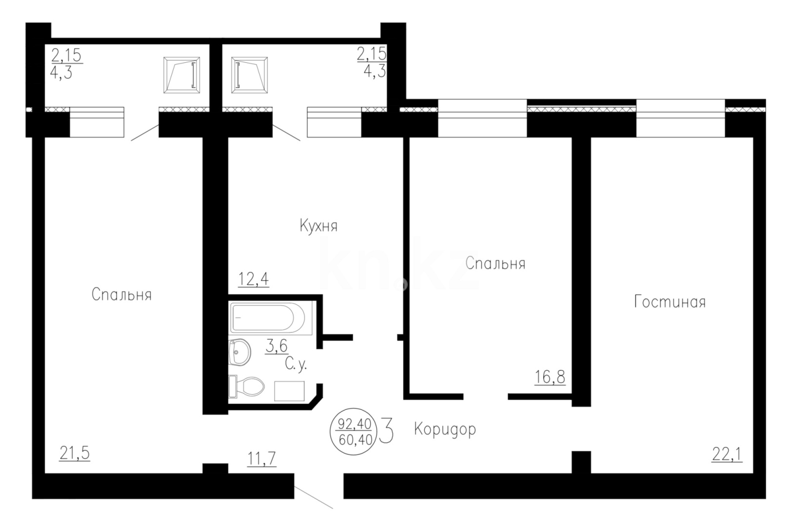 Продажа 3-комнатной квартиры, 90 м² в Караганде - фото 20