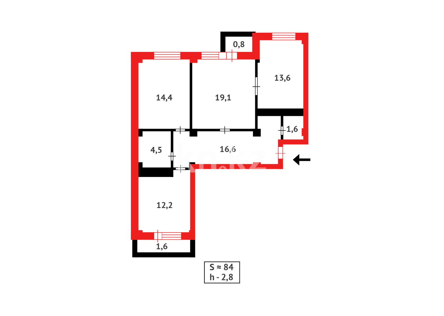 Продажа 3-комнатной квартиры, 84 м² в Астане - фото 12