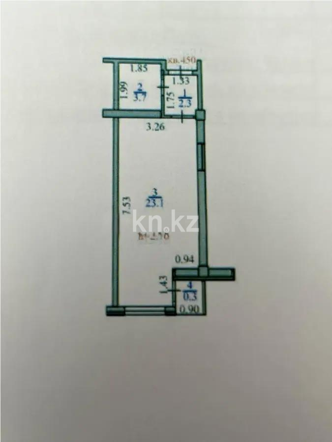 Продажа 1-комнатной квартиры, 29.4 м², ул. Ауэзова, дом  2/8 в Алматы
