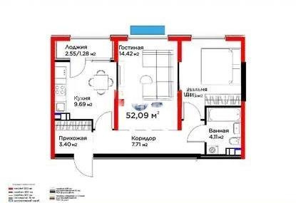 Продажа 2-комнатной квартиры, 52.9 м² в Алматы