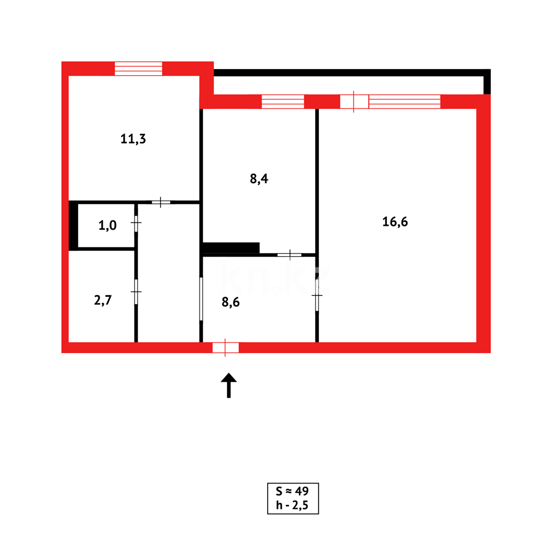 Продажа 2-комнатной квартиры, 47 м², мкр. Восток-3 в Караганде - фото 23